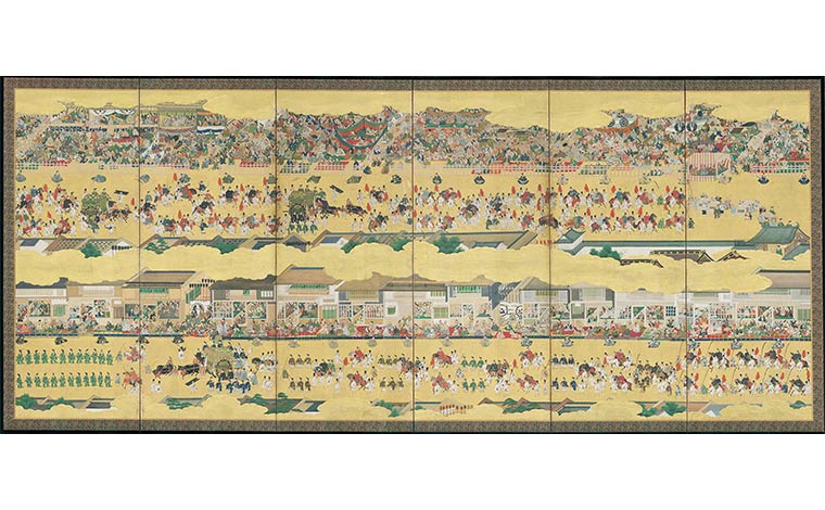 写真提供：「二条城行幸図屏風」右隻　江戸時代（京都市指定文化財　泉屋博古館蔵）<br />
<br />
